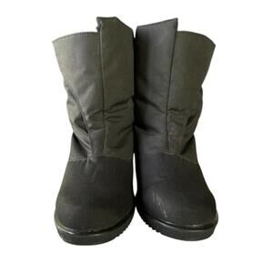 TOE WARMERS CANADA Womens Black Fleece Lined Winter Boots Easy On Size 11 Narrow